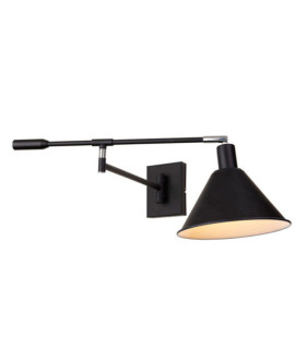 Lampada da parete Trinity in acciaio cromato, nero
