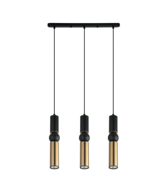 Isidora-Pendelleuchte aus Stahl, schwarzem Aluminium und antiker Bronze