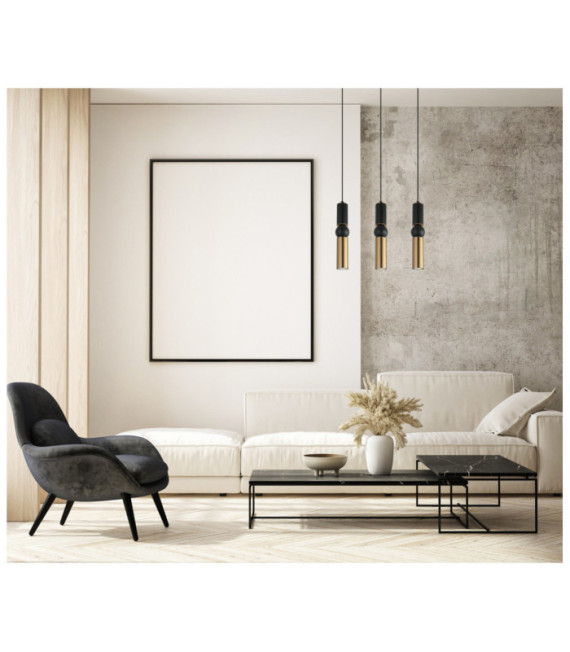 Suspension Isidora Acier,Aluminium Noir, Bronze Antique