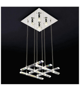 Colgante de diamante de cristal, aleación de metal cromado.