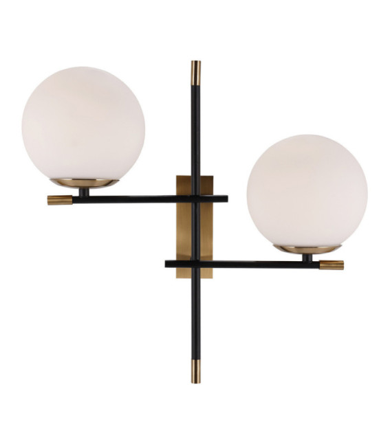 Lámpara de pared Stelia Vidrio, acero, aluminio Bronce antiguo, negro mate