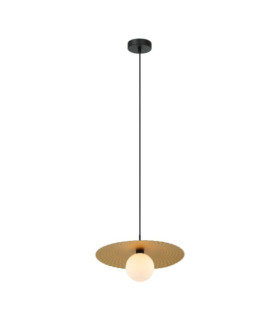 Malor Pendant Glass, Black Steel, Gold