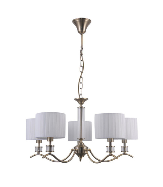 Ferlena Pendant Lamp Glass, Steel, Antique Bronze Fabric