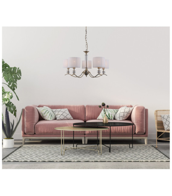 Ferlena Pendant Lamp Glass, Steel, Antique Bronze Fabric