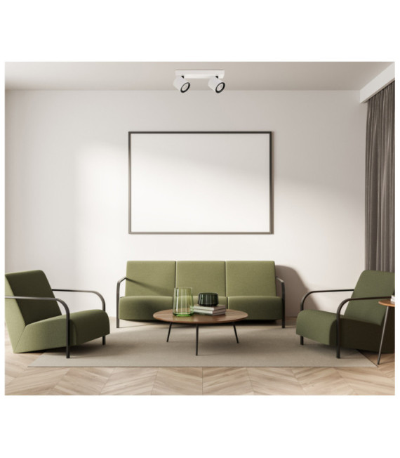 Karlota Spotlight Steel, White Aluminum, Black