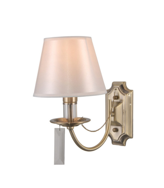 Solana wall light Glass, crystal, steel, fabric Antique Bronze