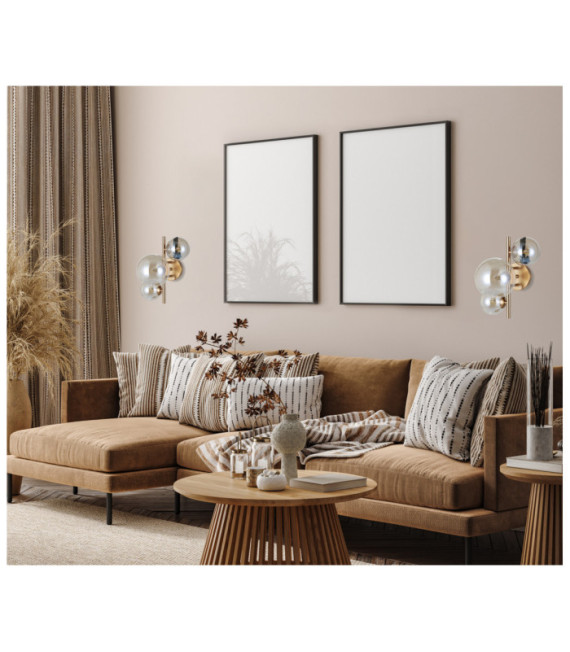 Canello wall light Glass, Steel Honey Brass