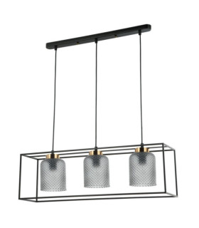 Suspension Sinella Verre,Acier Noir