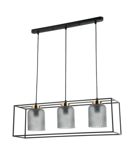 Sinella Pendelleuchte aus Glas, schwarzer Stahl
