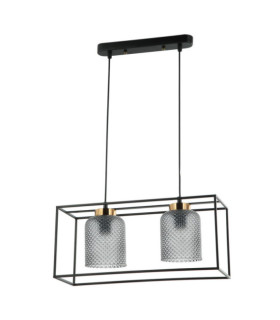 Suspension Sinella Verre,Acier Noir