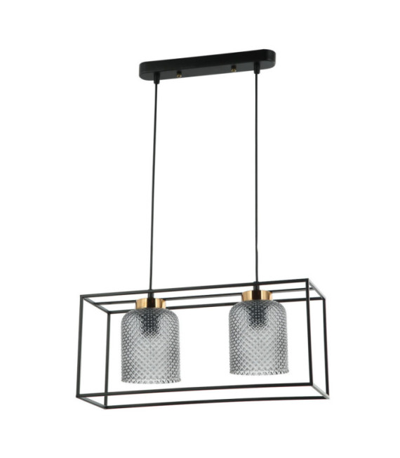 Lampadario Sinella in Vetro, Acciaio Nero