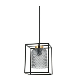 Lampadario Sinella in Vetro, Acciaio Nero