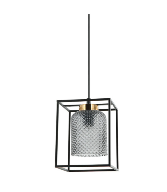 Suspension Sinella Verre,Acier Noir