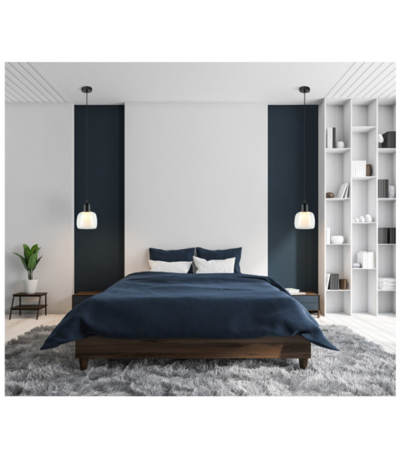 Lamezia Lámpara Colgante Cristal, Acero Negro
