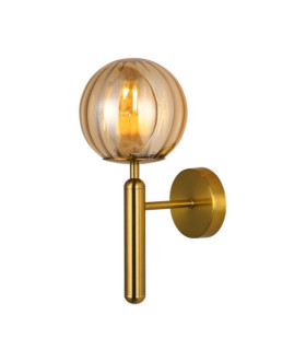 Ravena wall light Glass, Steel Brass, Amber