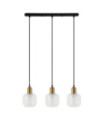 Suspension Lamezia Verre,Acier Noir, Bronze Antique