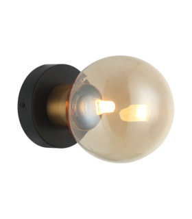 Bletter wall light Glass, Steel Black, Amber