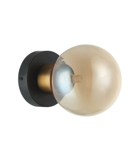 Lampada da parete Bletter Vetro, Acciaio Nero, Ambra