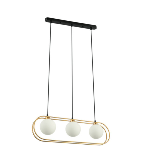 Grosetta Pendant Glass, Black Steel, Gold
