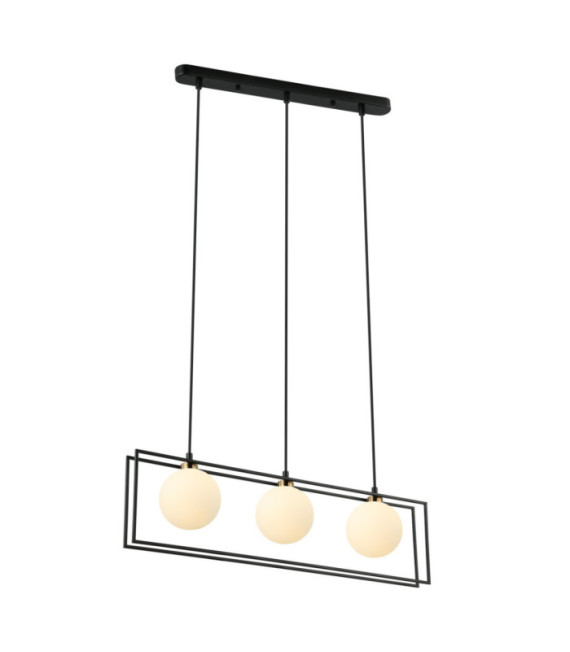 Suspension Grosetta Verre,Acier Noir