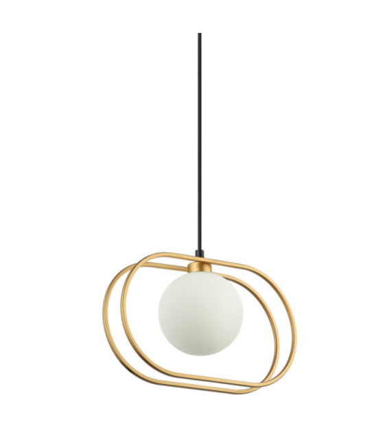 Grosetta Pendelleuchte aus Glas, schwarzem Stahl, Gold