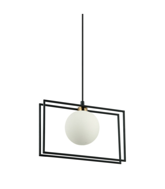 Lámpara colgante Grosetta de cristal, acero negro