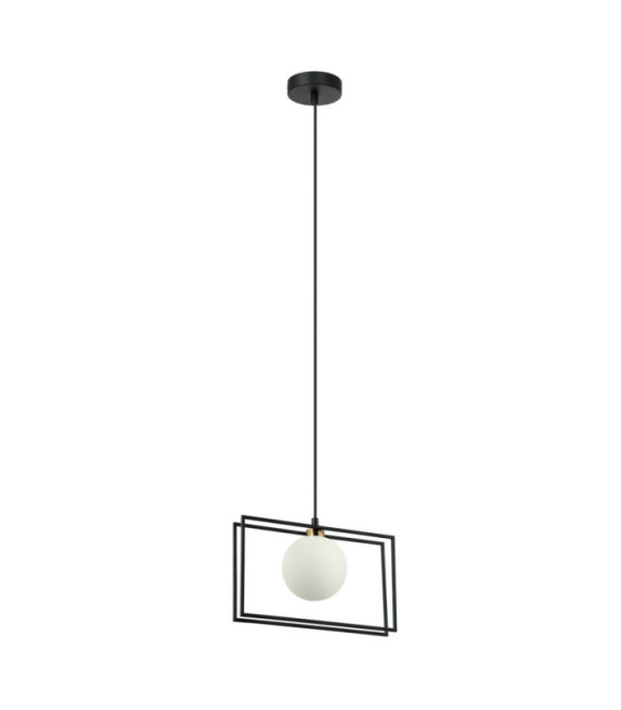 Grosetta Pendant Glass, Black Steel