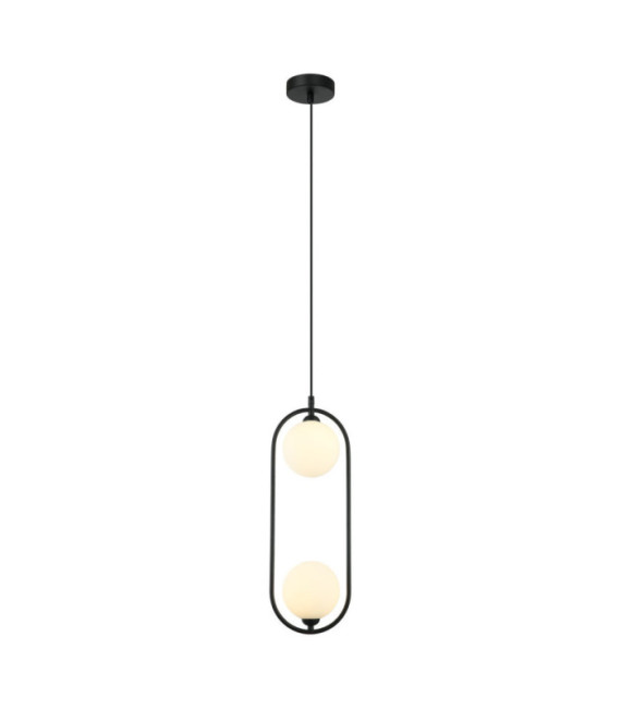 Suspension Lupus Verre,Acier Blanc, Noir