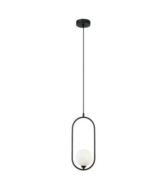 Suspension Lupus Verre,Acier Blanc, Noir