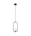 Suspension Lupus Verre,Acier Blanc, Noir
