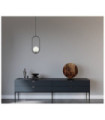 Suspension Lupus Verre,Acier Blanc, Noir