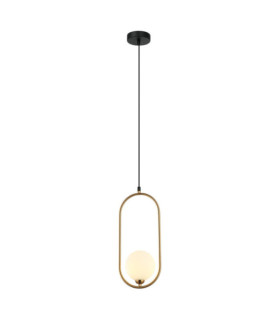 Lupus Pendant Lamp Glass, White Steel, Antique Bronze