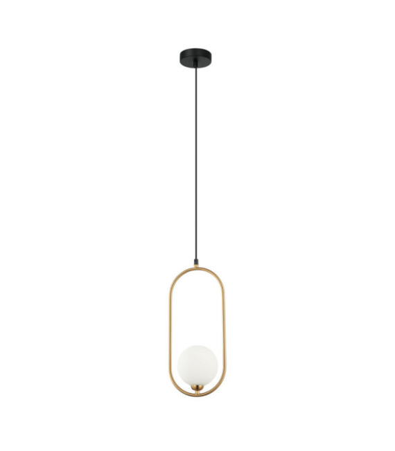 Suspension Lupus Verre,Acier Blanc, Bronze Antique