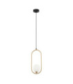 Lupus Pendant Lamp Glass, White Steel, Antique Bronze