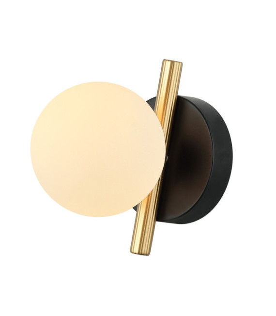 Reverso Wandleuchte Glas, schwarzer Stahl, Gold
