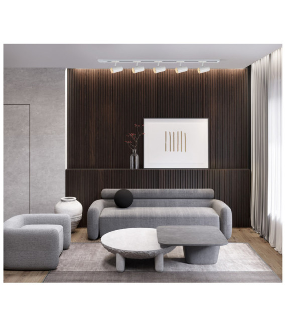 Barre de spots Marvi Plastique,acier,aluminium Blanc Mat