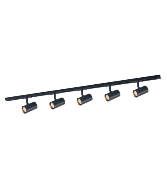 Barre de spots Marvi Plastique,acier,aluminium Noir Mat