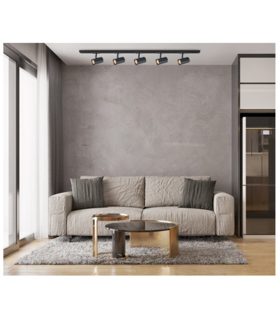 Marvi spotlight bar Plastic, steel, aluminum Matt Black