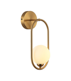 Lampada da parete Lupus Vetro, Acciaio Bianco, Bronzo Antico