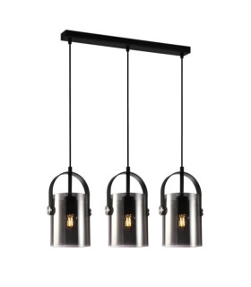 Suspension Nanesma Verre,Acier Noir