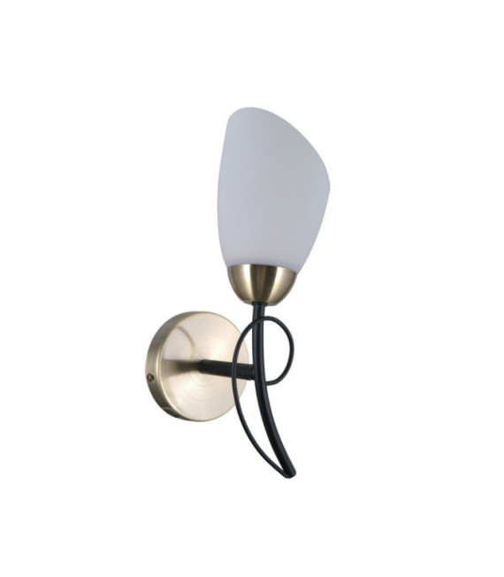 Lampada da parete stilizzata in acciaio nero