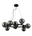 Suspension Montora Verre,Acier Satiné noir