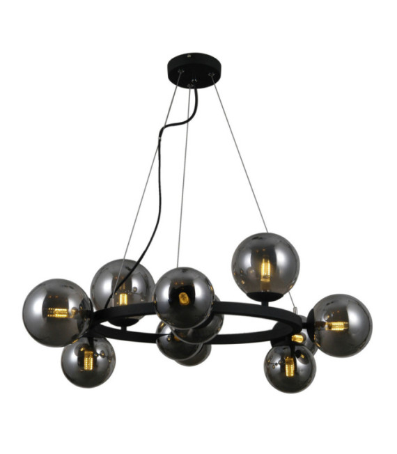 Montora Pendant Glass, Black Satin Steel