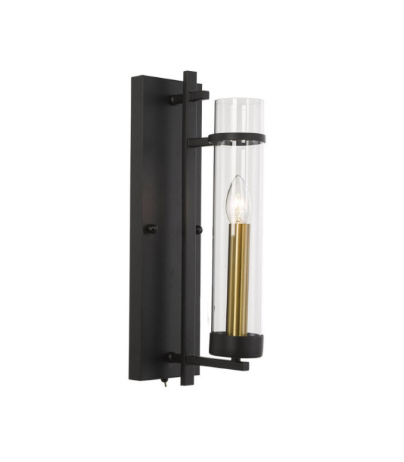 Aspen wall light Glass, Steel Black