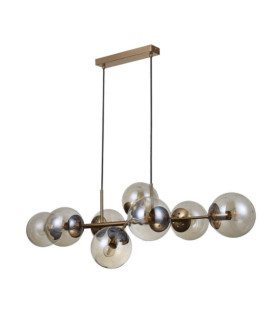 Molite Pendant Glass, Steel Honey Brass