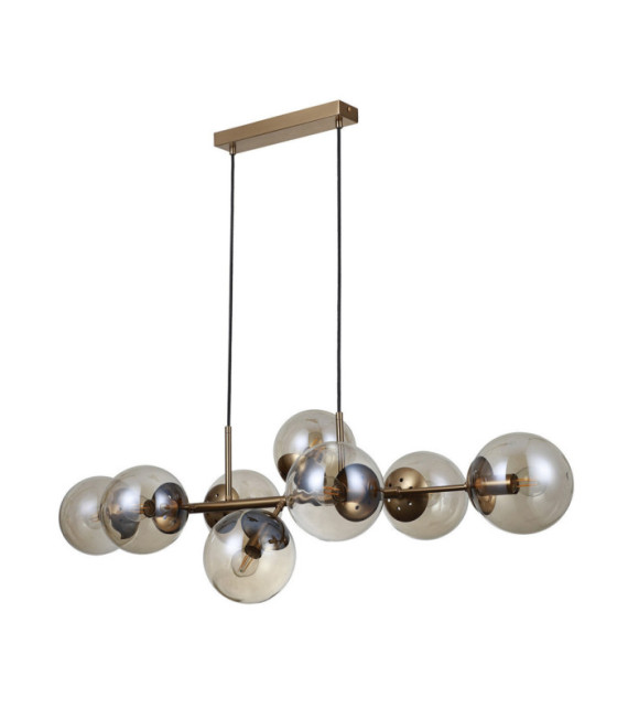 Suspension Molite Verre,Acier Miel Laiton