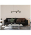 Suspension Bletter Verre,Acier Noir,Fumé