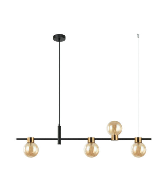 Bletter Pendant Lamp Glass, Black Steel, Amber