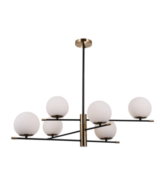 Stelia Pendelleuchte Glas, Stahl, Aluminium Antikbronze, mattschwarz