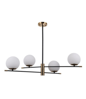 Stelia Pendelleuchte Glas, Stahl, Aluminium Antikbronze, mattschwarz